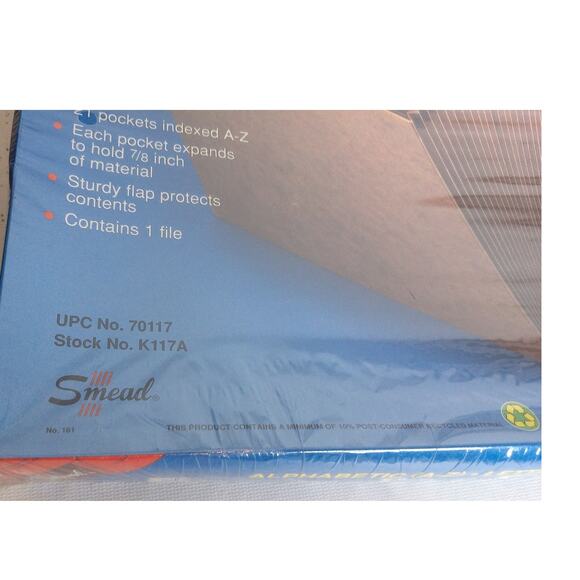 Vintage Smead Expandable Files Alphabetical A-Z Letter Size K117A Set of 2 - Picture 3 of 6